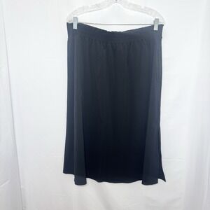 Athleta Skirt‎ Sz 1XL Savannah Midi Side Slits Elastic Waist Wrinkle Resistant